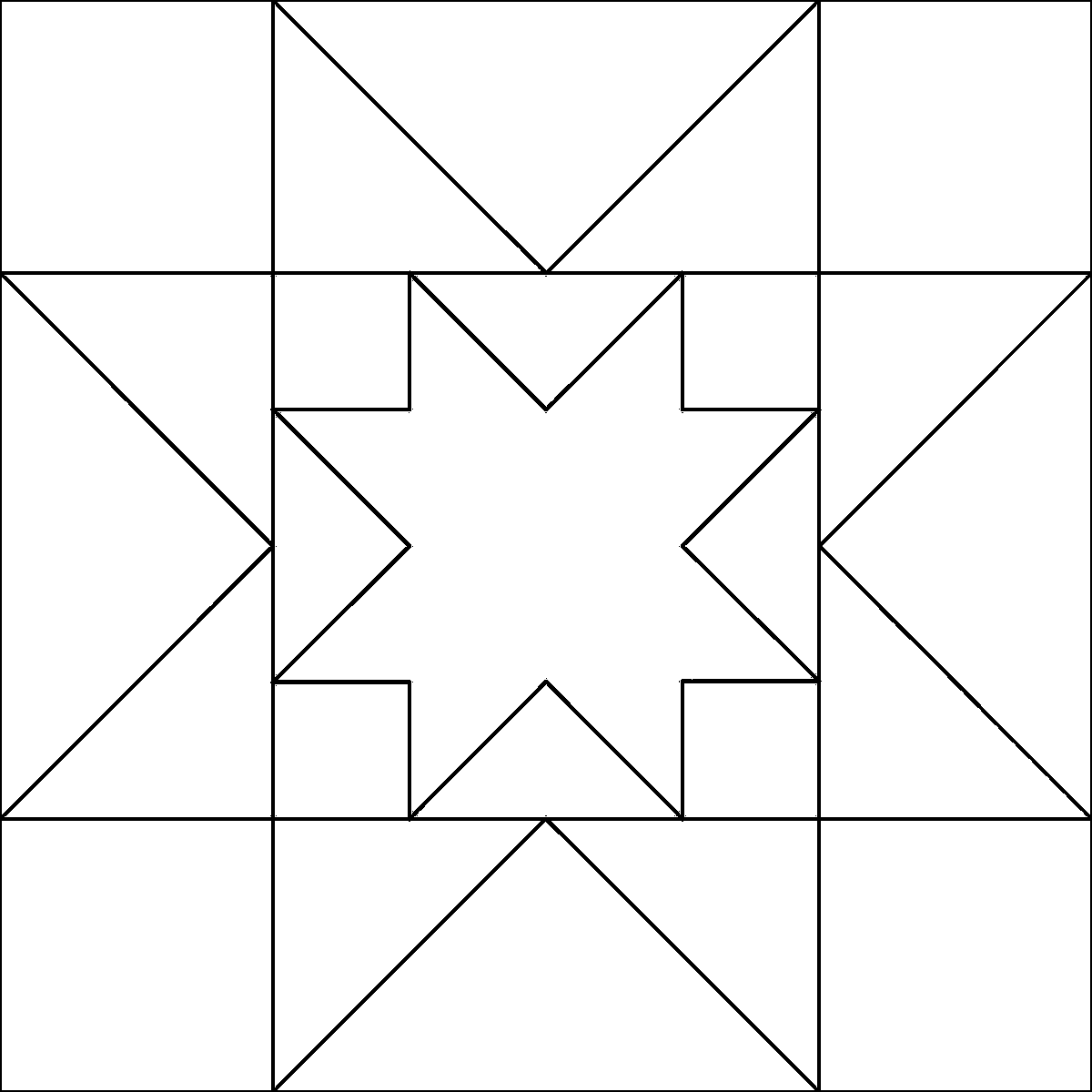 Pattern 68, Sawtooth Star 2 barn quilt pattern thumbnail